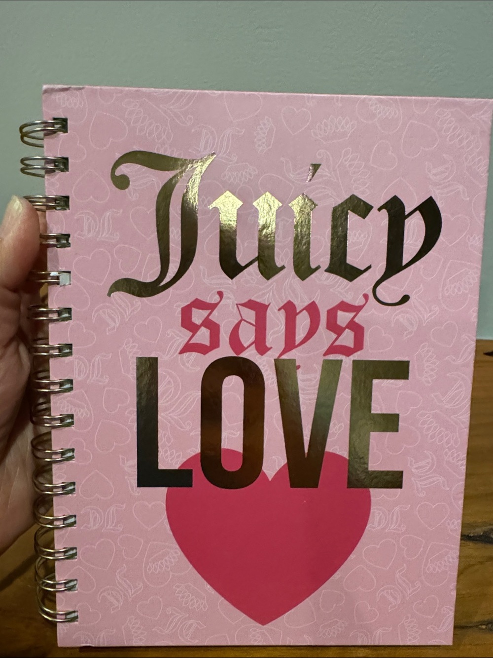 Juicy Says Love Pink Spiral Notebook